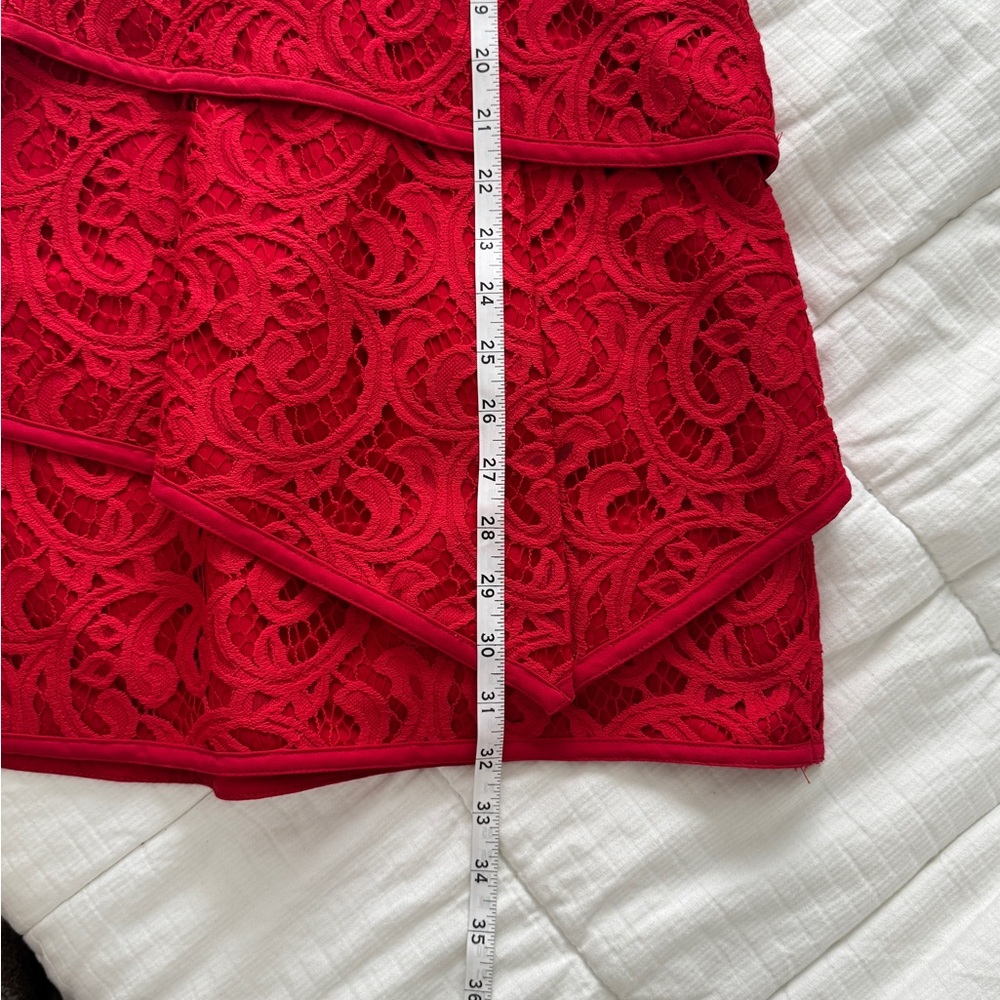 BCBG sleeveless red lace mini holiday dress - Picture 7 of 9
